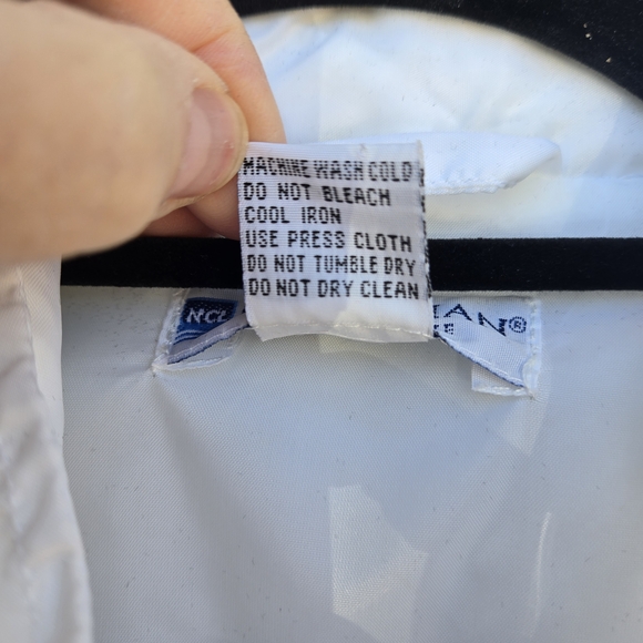 Norwegian Cruise Line NCL White Windbreaker Jacket Large Hooded Nylon Lined EUC - Picture 8 of 16